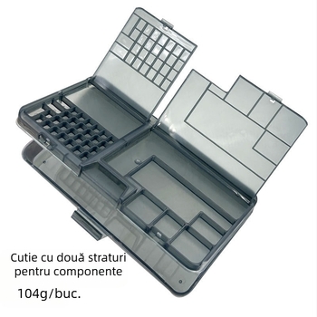 Repararea telefoanelor mobile, cutie de depozitare a componentelor dublu strat, cu șuruburi digitale pentru componente, organizare de scule, depozitare DIY