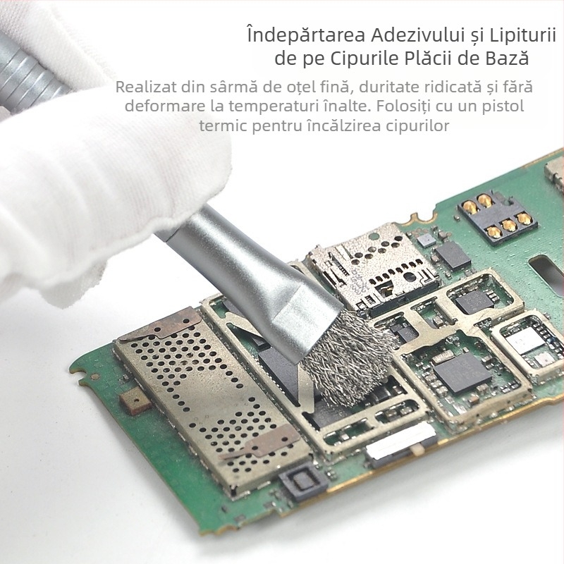 Perie de curățare a plăcii de bază pentru repararea telefoanelor mobile, perie de sârmă pentru curățarea plăcii de circuite integrate