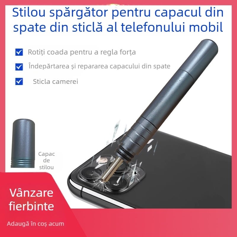Stilou diamantat pentru capacul din spate al telefonului mobil, cu întrerupător de ramă, potrivit pentru stiloul de sablare a camerei din spate a telefonului mobil