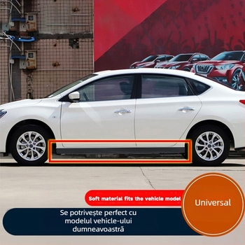 Bandă anti-coliziune pentru prag lateral auto, bandă anti-zgârieturi, universală cu margine argintie, bandă de protecție mică din cauciuc, pentru blocarea zgârieturilor