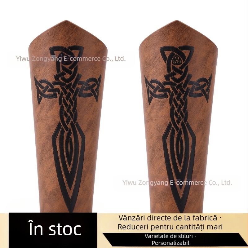 Brățară din piele pentru bărbați medievali transfrontalieri, retro punk, pentru mână, carnaval, cosplay, accesorii pentru costume, braț protector