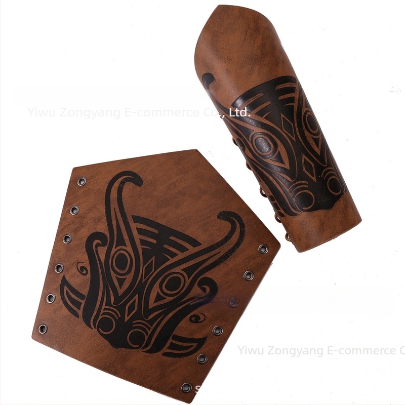 Brățară din piele pentru bărbați medievali transfrontalieri, retro punk, pentru mână, carnaval, cosplay, accesorii pentru costume, braț protector