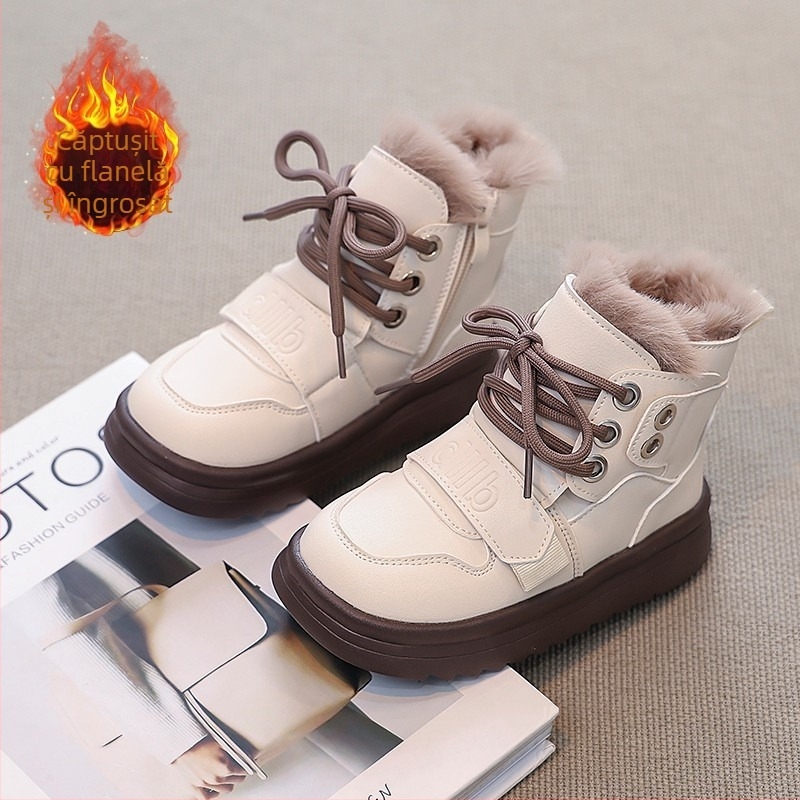 Pantofi de bumbac pentru fete, pantofi de bumbac mari, pantofi de iarnă noi pentru fete, două cizme de bumbac, cizme de bumbac, pantofi caldi pentru copii, pantofi pentru copii