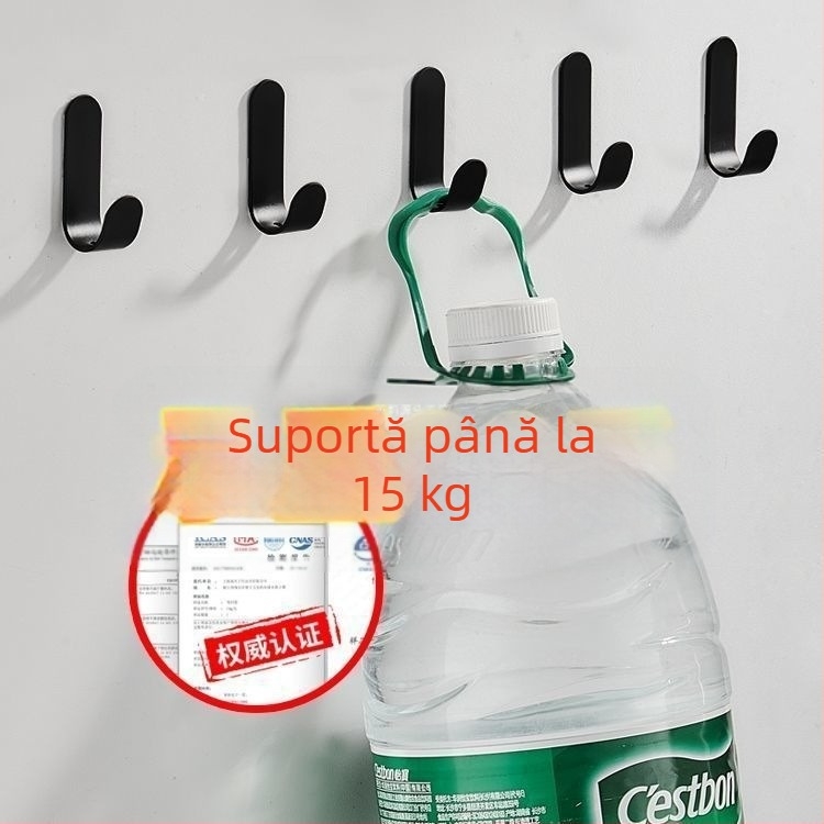 Cârlig pentru umerașe, cârlig adeziv fără găurire pentru haine în spatele ușii, cârlig adeziv pentru perete portant pentru baie, suport pentru căști