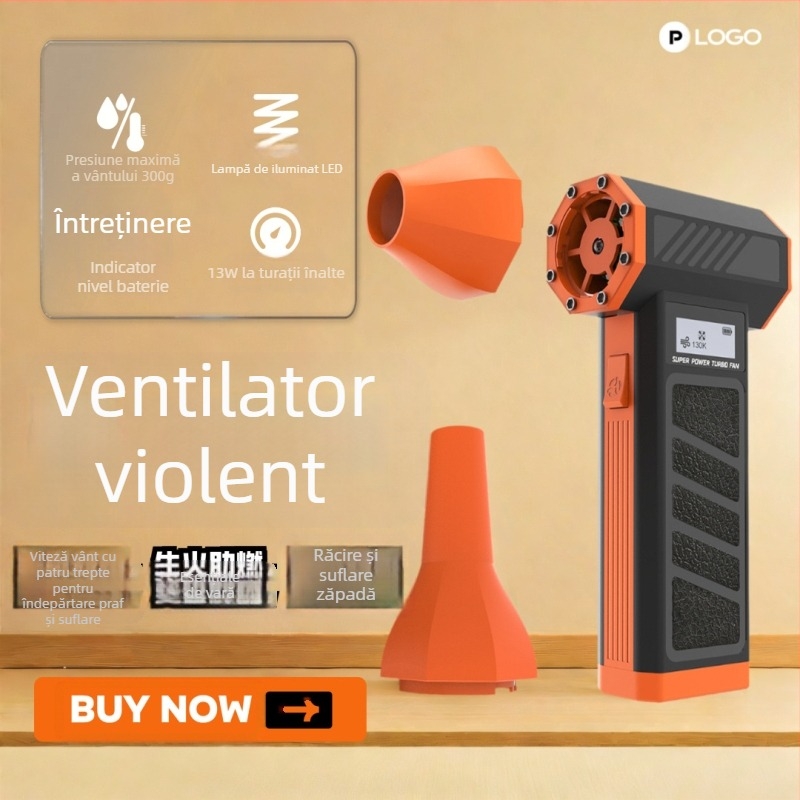 Produs nou transfrontalier, 130000 de rotații, super vânt, turbofan de mare viteză, ventilator portabil pentru exterior, motor fără perii, ventilator portabil pentru violență
