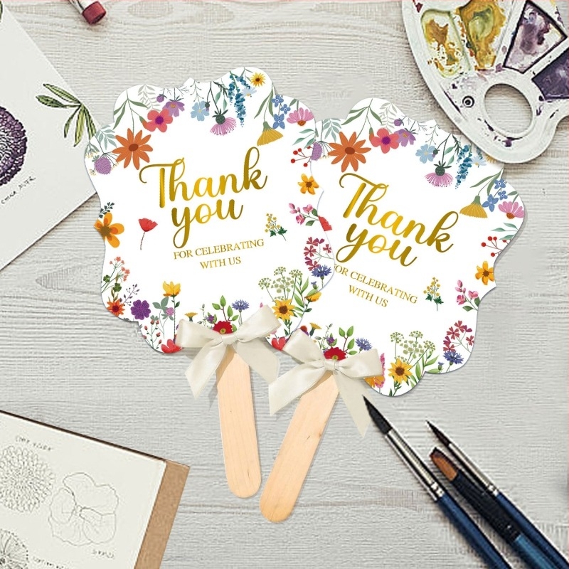 Evantai de hârtie floral transfrontalier, cadou de nuntă, decorațiuni pentru petreceri, consumabile, evantai portabil, cameră de decorare a binecuvântării nunții