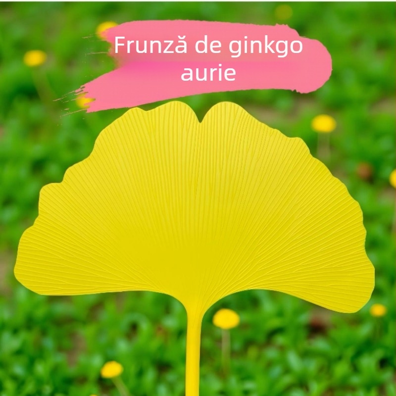 Evantai, evantai din plastic durabil și aspectuos vara, un element indispensabil pentru studenți vara, evantai rotund în stil artistic, evantai din frunze de Ginkgo, proaspăt