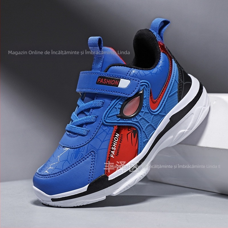 Pantofi sport pentru copii transfrontalieri, Spider-Man, de primăvară și de toamnă, pentru băieți, din piele, pentru școala primară, băieți, de vârstă mijlocie și mare