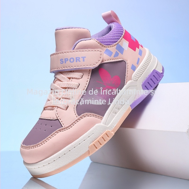 Pantofi sport pentru copii, de primăvară și toamnă, cu platformă din piele, pentru elevi și băieți, cu platformă înaltă, pantofi sport transfrontalieri pentru copii, de mărime medie și mare, en-gros, comerț exterior en-gros