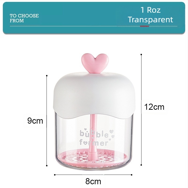 Dispozitiv de spumare pentru curățarea feței, șampon cu presă specială, gel de duș, dispozitiv de spumare transparent Love, en-gros din fabrică transfrontalieră