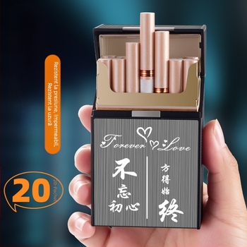 Cutie de țigări 20 de bucăți anti-presiune și rezistentă la umiditate, gravare laser creativă nouă, publicitate, cadouri pentru bărbați, capacitate mare, en-gros din fabrică