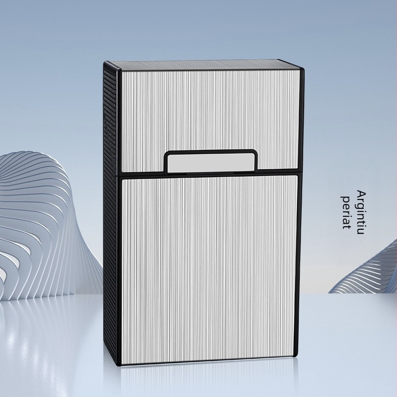 Cutie de țigări 20 de bucăți anti-presiune și rezistentă la umiditate, gravare laser creativă nouă, publicitate, cadouri pentru bărbați, capacitate mare, en-gros din fabrică