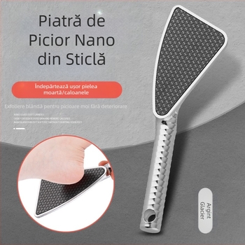 Portabil cu placă de picior din sticlă, frecare a călcâiului, piatră pentru picior, instrument de îngrijire a pediculului, pedicul