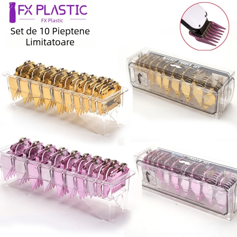 Transfrontaliere nou colorat limită pieptene tuns etrier set tuns ulei cap poziționare pieptene electric tuns accesorii set