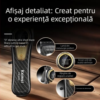 Mașină de tuns electrică KEMEI KM-2242, mașină de tuns pentru salon de coafură, mașină de tuns pentru bărbierit