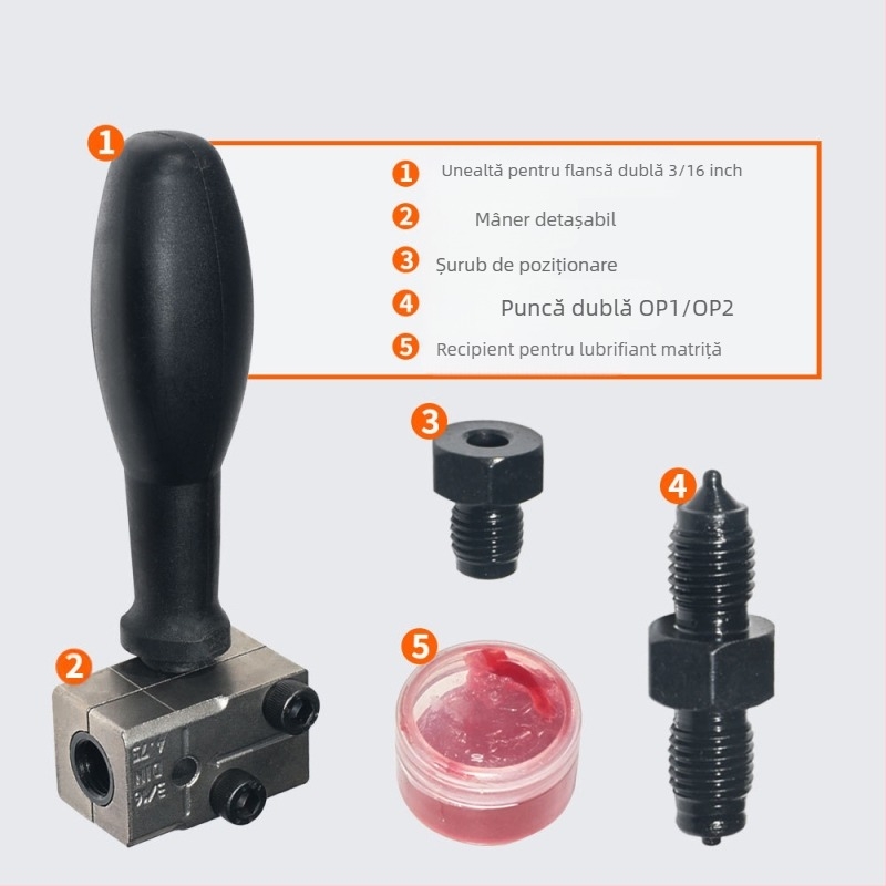 Expansor conductă de frână, țeavă de ulei, țeavă de aer condiționat, alezare cu cap ciupercă, scule pentru țeavă de frână, cap ciupercă 4,75 mm, reparații auto