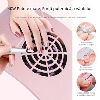 Produs nou 858-m5 Aspirator pentru unghii, en-gros, fabricat în magazin, mic, mare, cu aspirație, colector de praf pentru unghii de birou