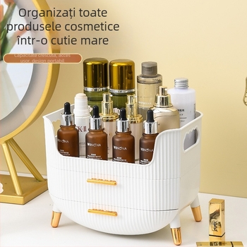 Cutie de depozitare pentru cosmetice, cutie de depozitare accesibilă pentru măsuța de toaletă de lux și de înaltă calitate, produse de îngrijire a pielii, mască de ruj, suport de finisare anti-praf