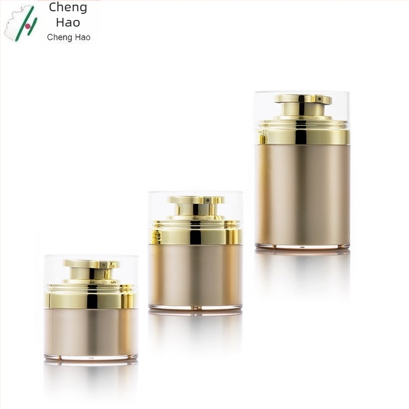 Sticlă de cremă vidată aurie Spot 30G, sticlă de presare alb perlat 50G, sticlă de cremă acrilică 100G