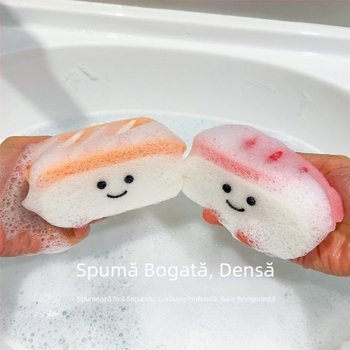 Burete de baie cu bile, creveți dulci, sushi, inimă moale, drăguț, pentru copii, baie