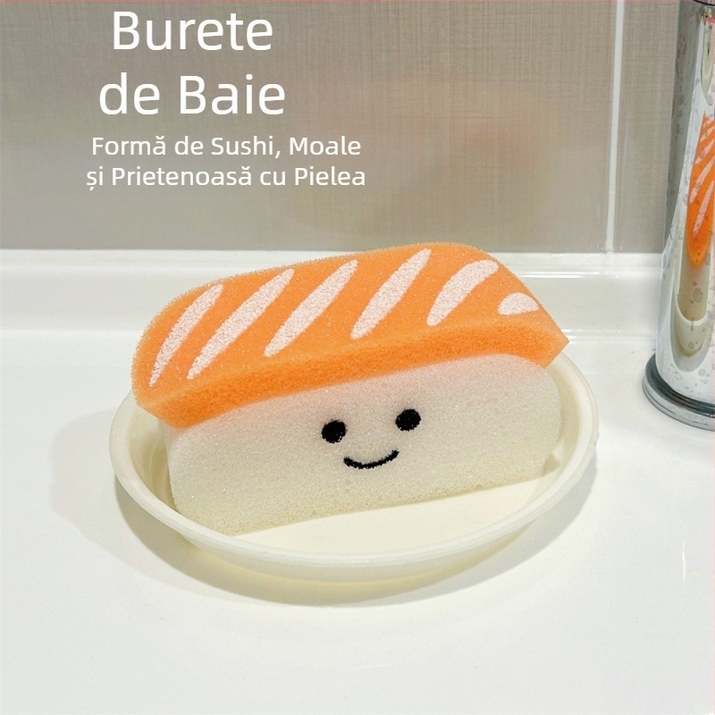 Burete de baie cu bile, creveți dulci, sushi, inimă moale, drăguț, pentru copii, baie