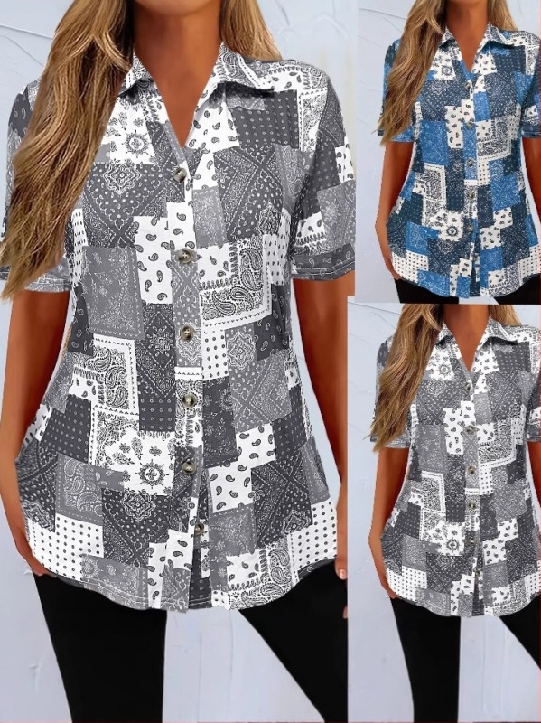 Tricou nou cu imprimeu Paisley, de vânzare fierbinte, pentru femei, de primăvară și vară 2025, cu Amazon Wish, disponibil la Amazon.