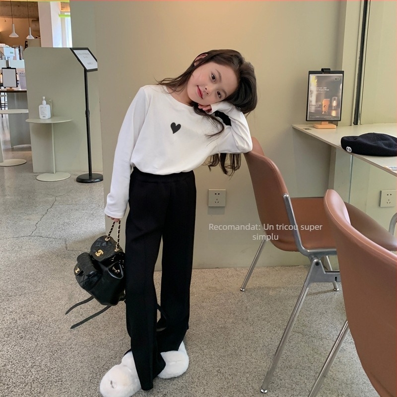 Tricou de bază pentru fete, stil coreean, cu toate potrivirile, tricou cu mânecă lungă pentru fete, primăvara și toamna, stil nou de toamnă 2024