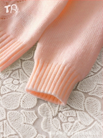 Haine de toamnă pentru bebeluși, stil occidental, haină tricotată cu mânecă lungă, alb-crem, guler rotund, mânecă lungă, model inimă, scobit din buzunar, nasture cu diamant