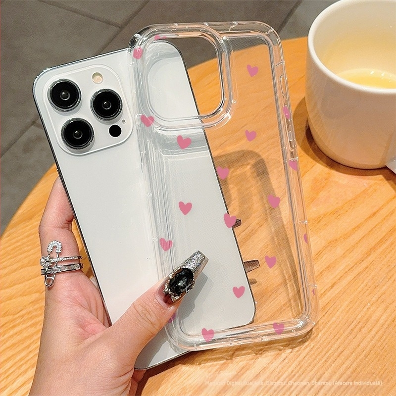 Carcasă mică pentru telefon mobil cu ecran complet, Love for Apple 15, pentru iPhone 14Promax, din cauciuc moale, anti-cădere, pentru iPhone 13/12/11, cu airbag