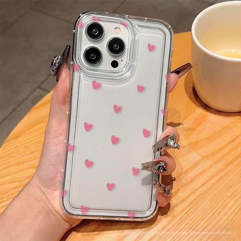 Carcasă mică pentru telefon mobil cu ecran complet, Love for Apple 15, pentru iPhone 14Promax, din cauciuc moale, anti-cădere, pentru iPhone 13/12/11, cu airbag