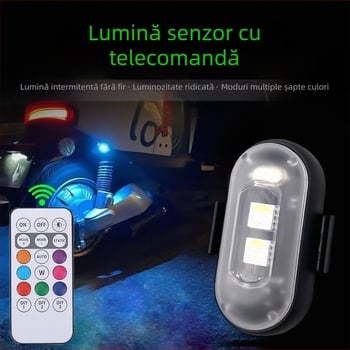 Telecomandă wireless pentru aeronave, lumină auto, motocicletă, universală, colorată, intermitentă, lumină pilot pentru UAV, încărcare