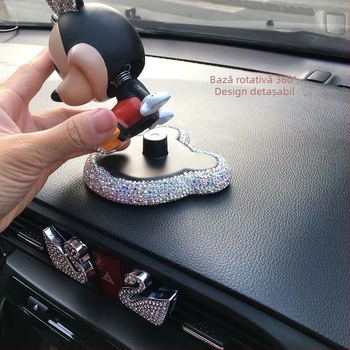 Decorațiuni auto, Accesorii interioare auto drăguțe, creative și personalizate, Consumabile auto, Ornamente Mickey incrustate cu diamante, Ornamente cu capul care clătină