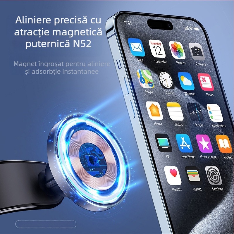 Încărcare wireless magnetică puternică pentru mașini noi Magsafe15W, en-gros, potrivită pentru suport de navigație, încărcare rapidă Qi, en-gros