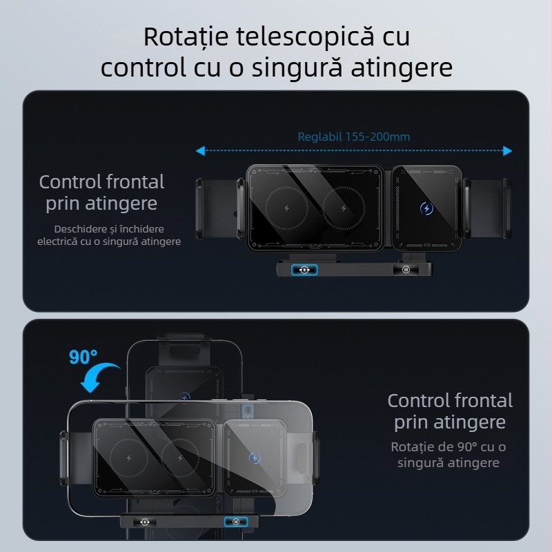 Suport auto pentru telefon mobil cu ecran pliabil 2025, încărcare wireless nouă pentru Huawei X5 Samsung, suport de navigație fix