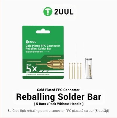 Set de ace de lipit 2Uul cu suport în linie, cupru pur placat cu aur, alimentare rapidă cu staniu și acoperire cu staniu, set de mânere din fibră de carbon ușoară