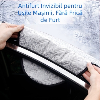 Parasolar auto transfrontalier, jumătate de husă, jachetă auto, protecție solară din sticlă frontală și izolație termică, scut gros pentru zăpadă, husă auto pentru zăpadă