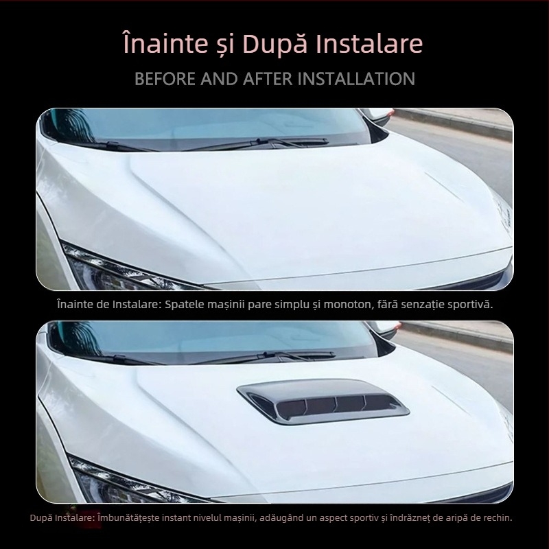 Producătorul furnizează auto în formă de frunză personalizată pentru ventilație auto, decorare capotă, evacuare aer, autocolant fals pentru ventilație auto, modificare