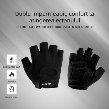 Mănuși sport cu jumătate de deget pentru bărbați și femei, vara, respirabile, antiderapante, anti-bătăituri, pentru ciclism și alergare, rezistente la uzură, absorbante de șocuri, mănuși de fitness