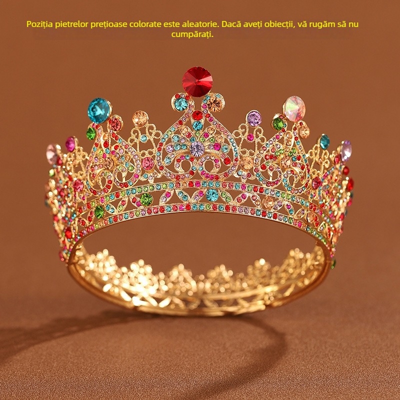 Coafură de mireasă cu coroană și atmosferă europeană și americană, pentru femei, optsprezece ani, prințesă, pentru adulți, ceremonie de ziua de naștere, coroană de nuntă, fire, accesorii de păr