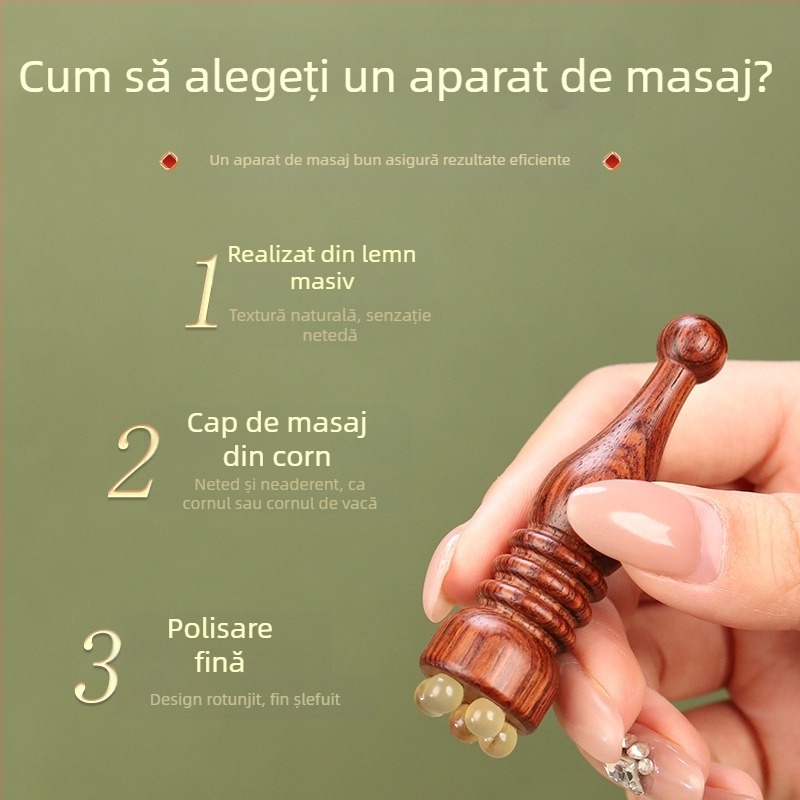 Satin Rosewood Pagoda Mic Lotus Eye Masaj Stick Corn Facial Masaj Tendon Tragere Acupunctură Instrument de îngrijire a pielii