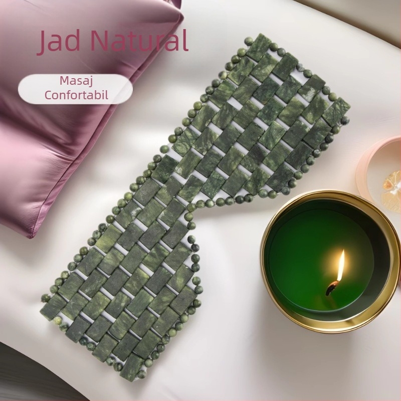 Perdea de ochi din jad natural la modă, îngrijire facială a ochilor, recipient de frumusețe din jad verde, masaj pentru îngrijirea sănătății, perdea de frumusețe, fizioterapie