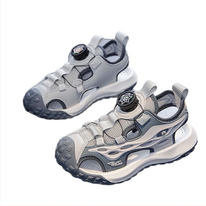 Pantofi de plajă Baotou pentru băieți, vară, pantofi noi cu nasturi pentru fete, sandale sport antiderapante anti-șoc, la modă, en-gros
