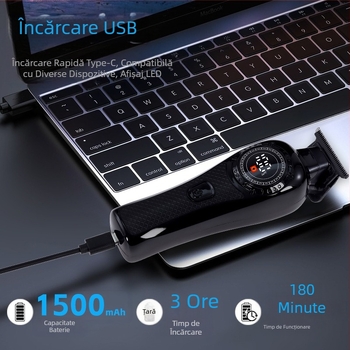 Gravură de tuns cu aparat de ras electric tuns cu cap de ulei cu împingere LCD digital display electric tuns tuns salon de coafură