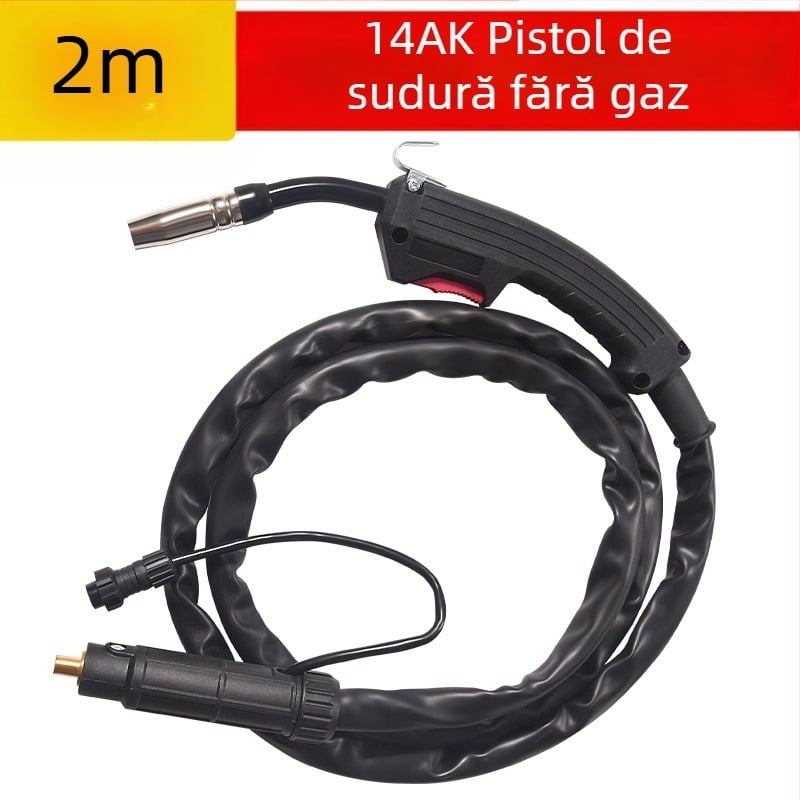 Sudare fără gaz cu două garanții, pistol de sudură 14AK, de uz casnic, 220v, accesorii integrate pentru mașini de sudură mici, sârmă de sudură cu miez de flux, inserție rapidă a sârmei pentru pistol de sudură