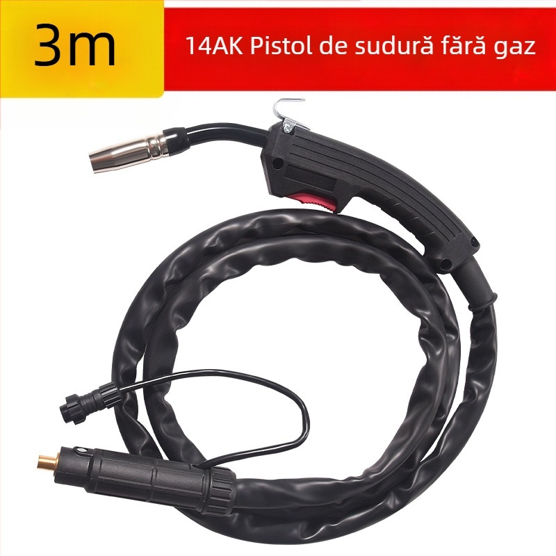 Sudare fără gaz cu două garanții, pistol de sudură 14AK, de uz casnic, 220v, accesorii integrate pentru mașini de sudură mici, sârmă de sudură cu miez de flux, inserție rapidă a sârmei pentru pistol de sudură