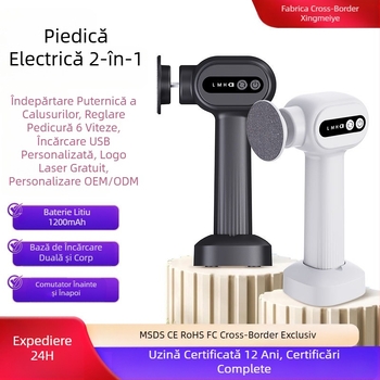 Produs nou transfrontalier pentru îndepărtarea pielii moarte, Aparat de pedichiură impermeabil, Calusuri, Pedichiură cu 6 viteze și bază, Producător de polisoare electrice pentru picioare