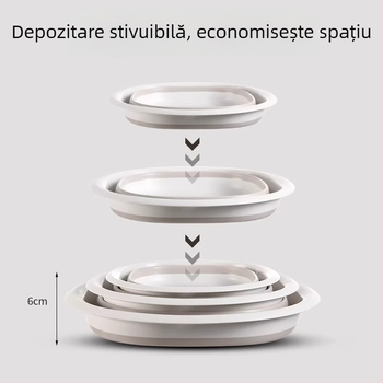 Bazin pliabil din silicon portabil, bazin de spălat legume mare îngroșat, pentru dormitorul studențesc, bazin de spălare a picioarelor din plastic, bazin de spălare a feței, bazin multifuncțional