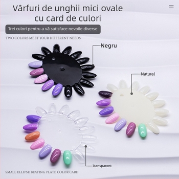 16 culori ovale mici cartelă de culori Nail Art mucegai Nail Art practică afișaj placă de lucru 16 culori Nail Art culoare placă de culori