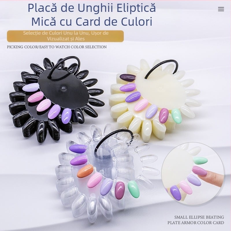 16 culori ovale mici cartelă de culori Nail Art mucegai Nail Art practică afișaj placă de lucru 16 culori Nail Art culoare placă de culori