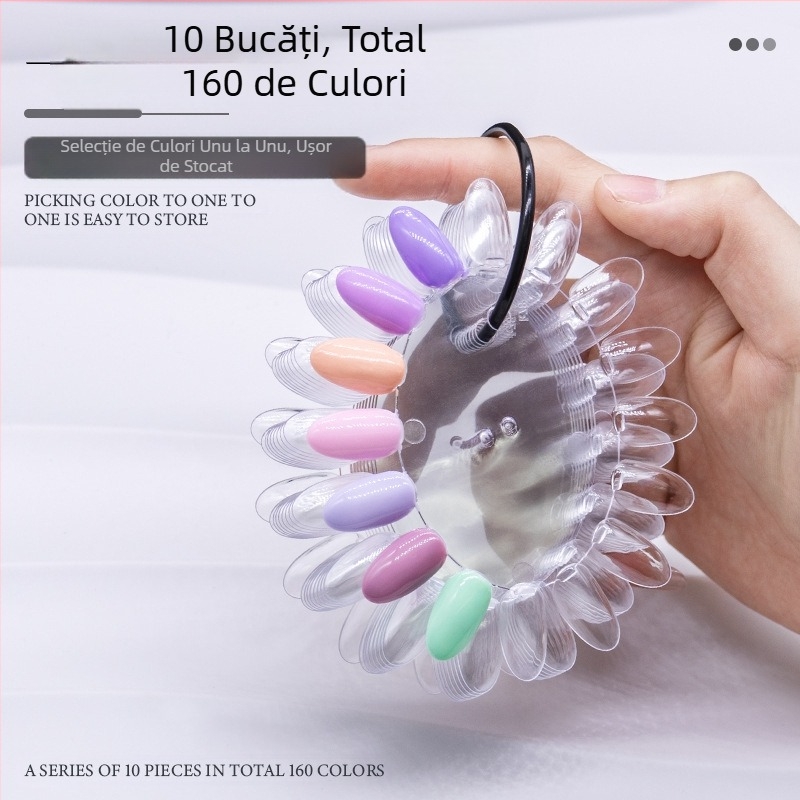 16 culori ovale mici cartelă de culori Nail Art mucegai Nail Art practică afișaj placă de lucru 16 culori Nail Art culoare placă de culori